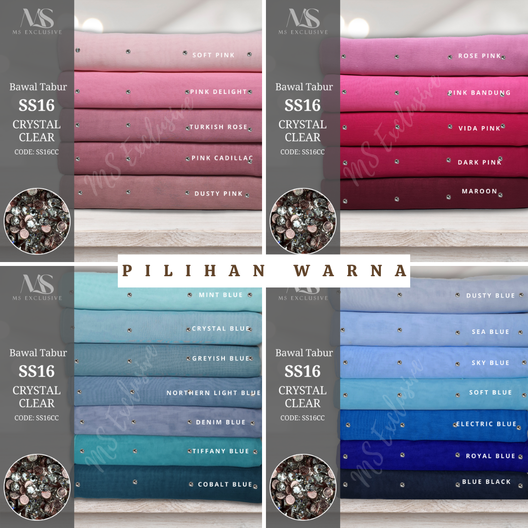 Tudung Bawal Tabur Crystal SWA (Bawal No 1)