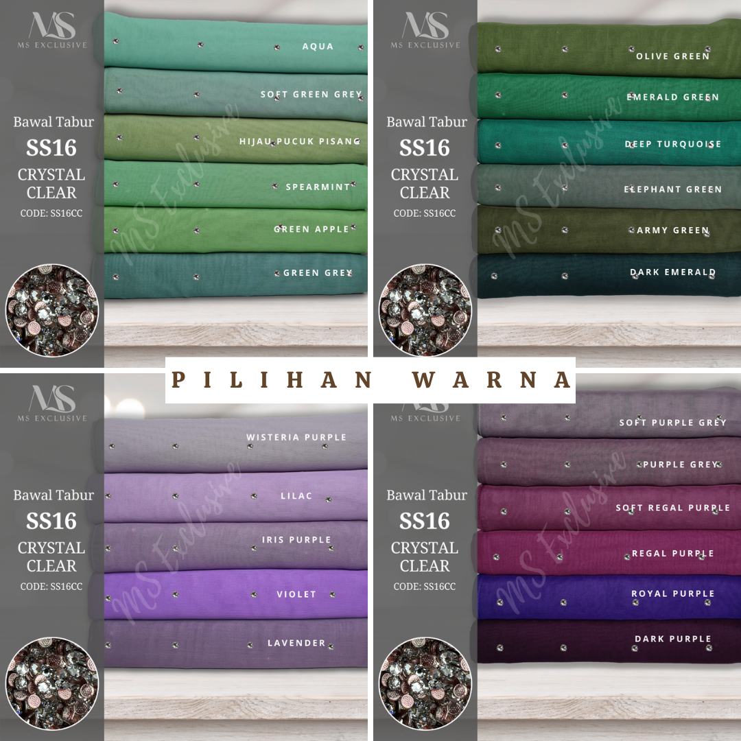 Tudung Bawal Tabur Crystal SWA (Bawal No 1)