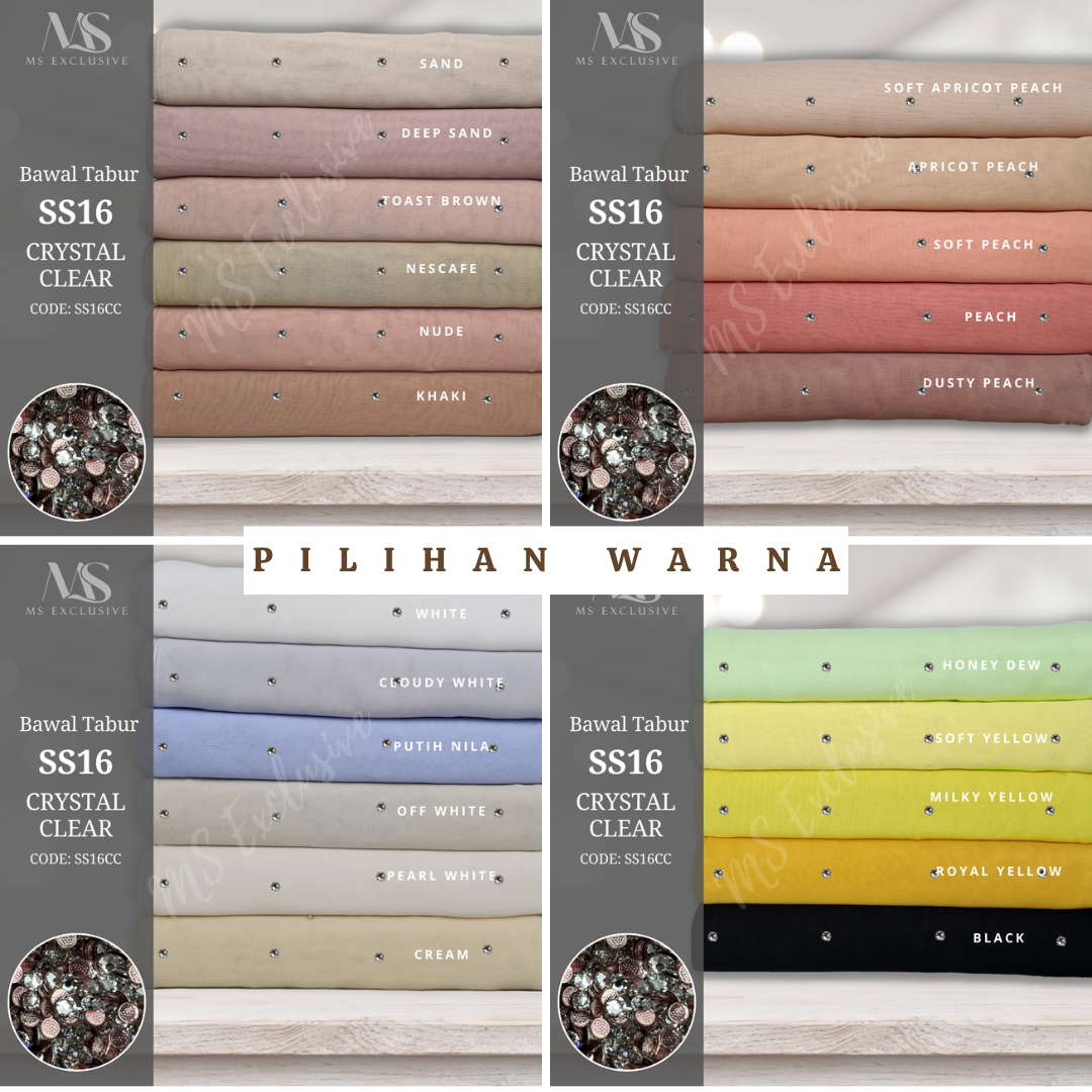 Tudung Bawal Tabur Crystal SWA (Bawal No 1)