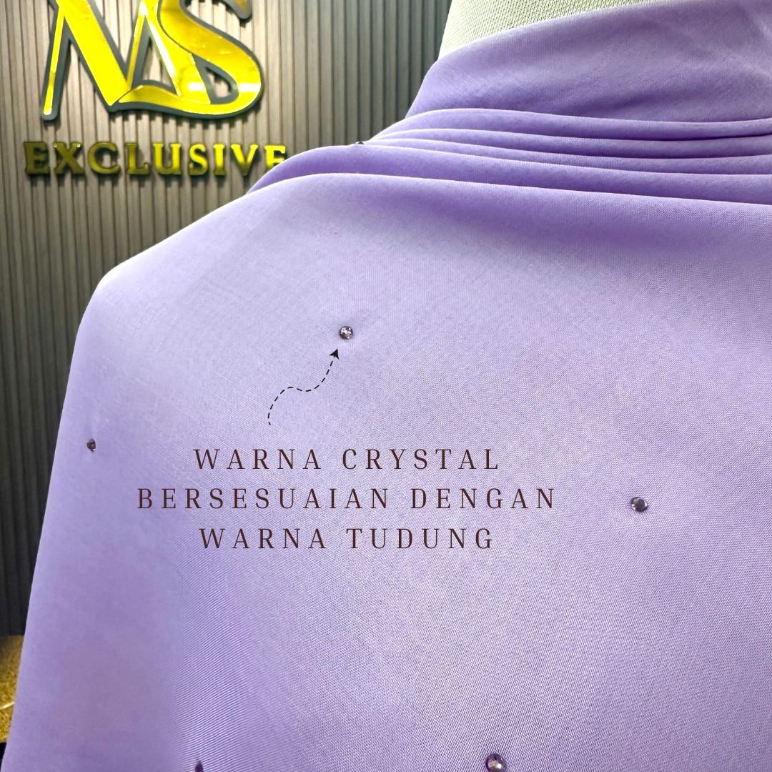Tudung Bawal Tabur Crystal Colour (Bawal No 1)