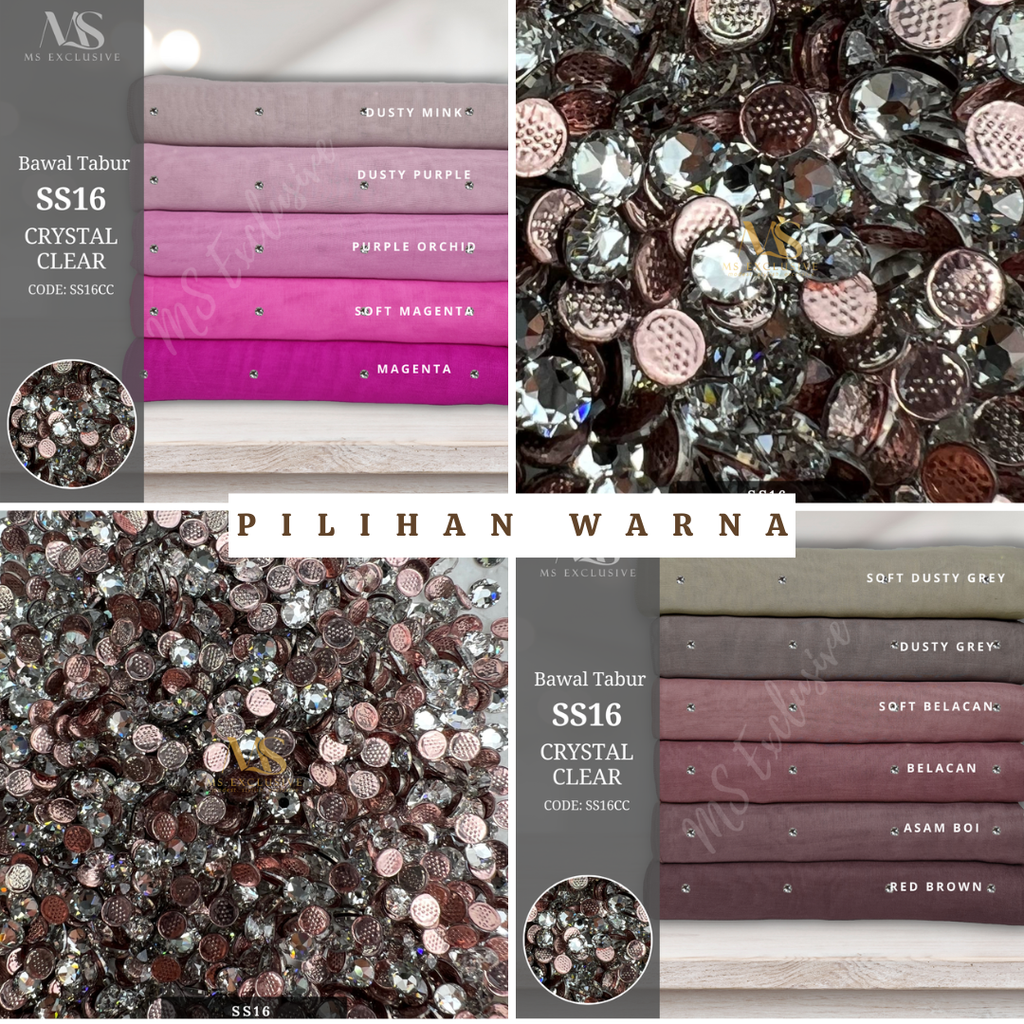 Tudung Bawal Tabur Crystal SWA (Bawal No 1)
