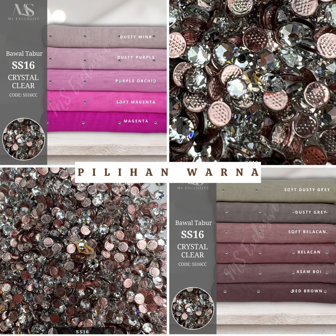 Tudung Bawal Tabur Crystal SWA (Bawal No 1)