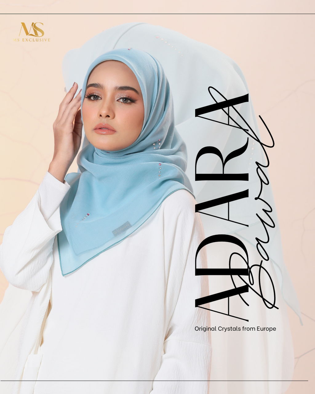 Tudung Bawal Adara Crystal SWA (Bawal No 1)