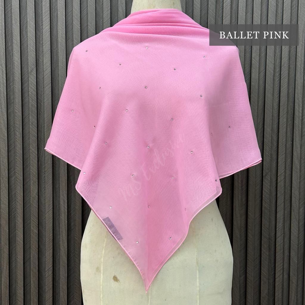Tudung Bawal Tabur Crystal SWA (Bawal Asli)