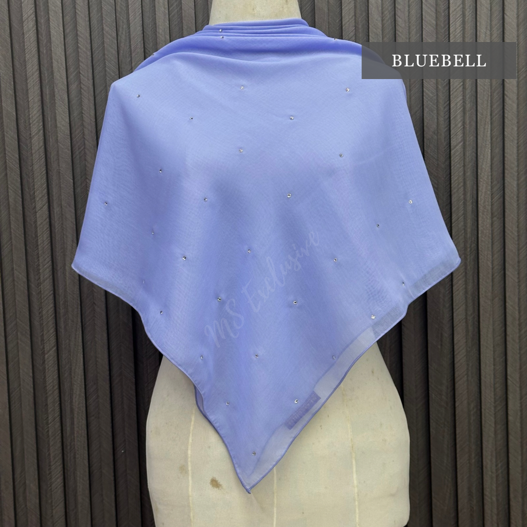 Tudung Bawal Tabur Crystal SWA (Bawal Asli)