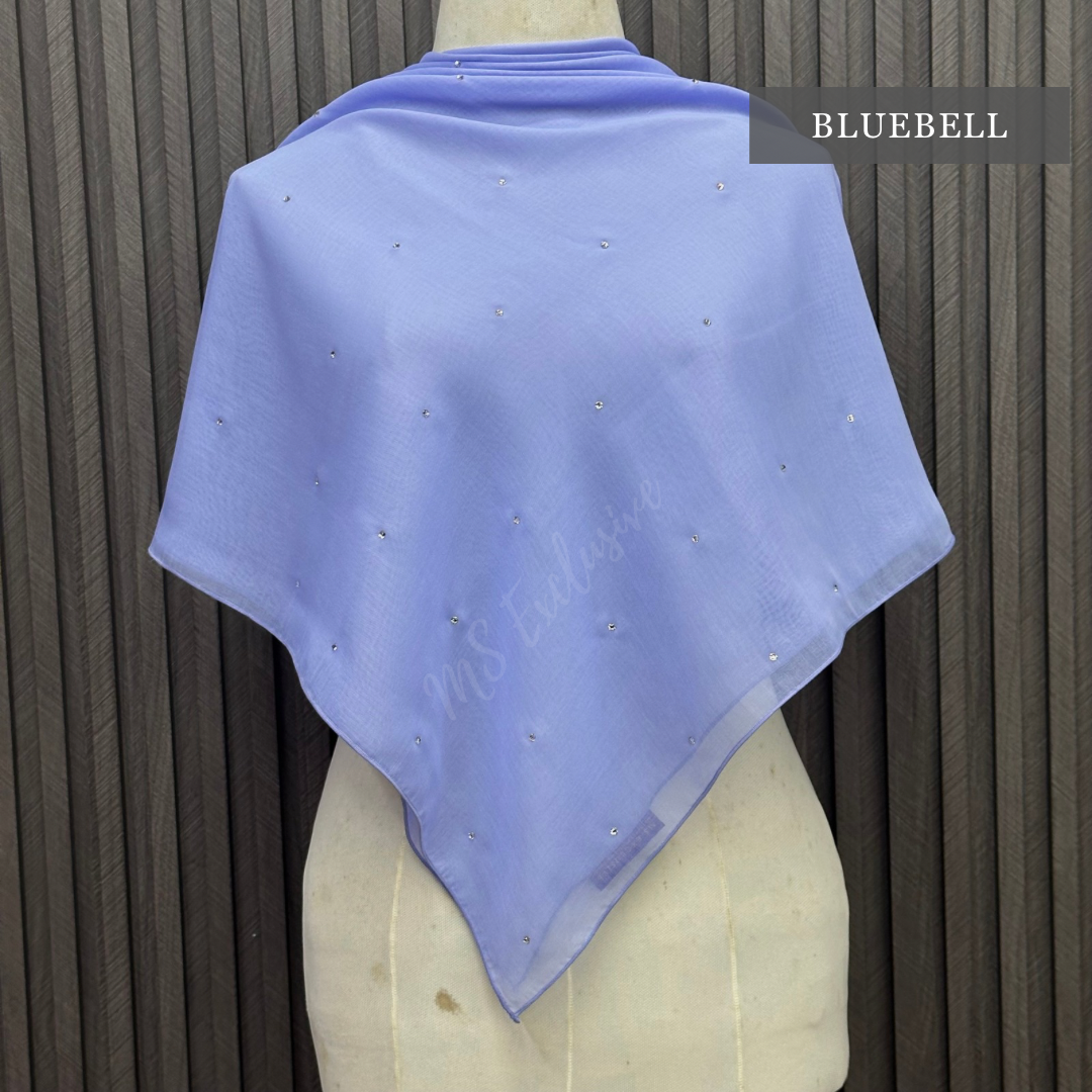 Tudung Bawal Tabur Crystal SWA (Bawal Asli)