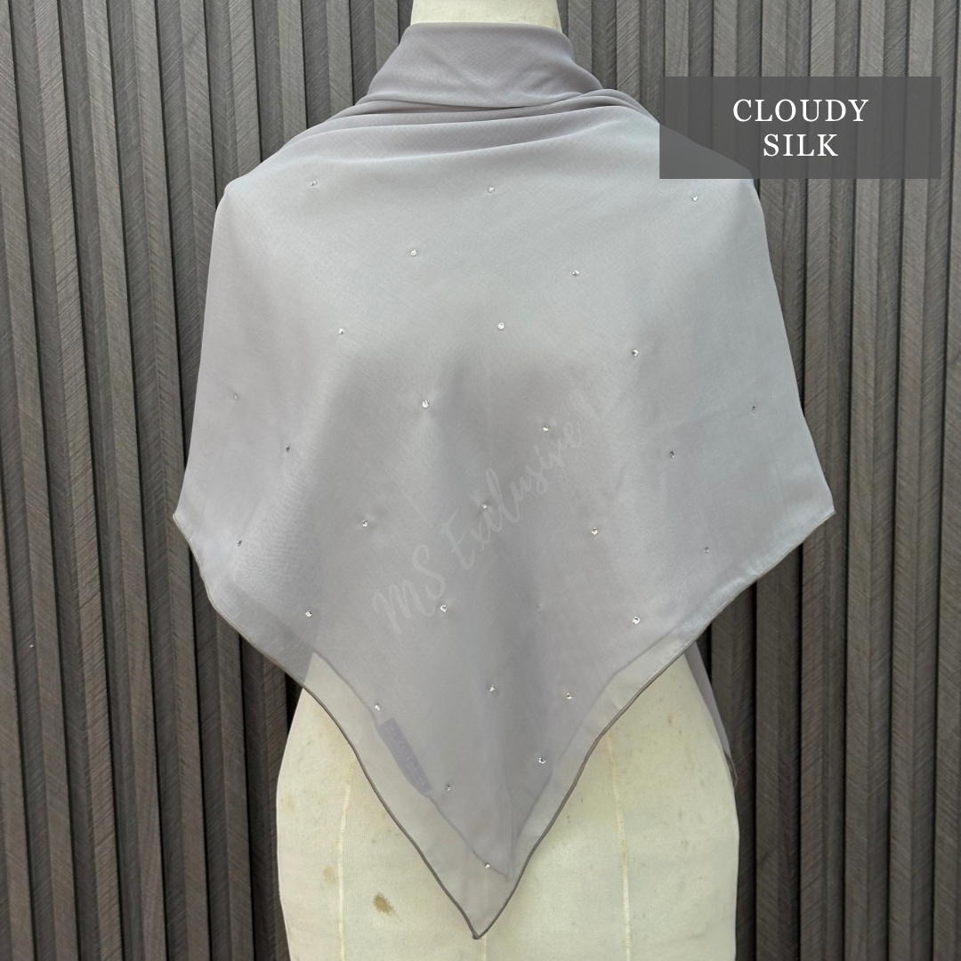 Tudung Bawal Tabur Crystal SWA (Bawal Asli)