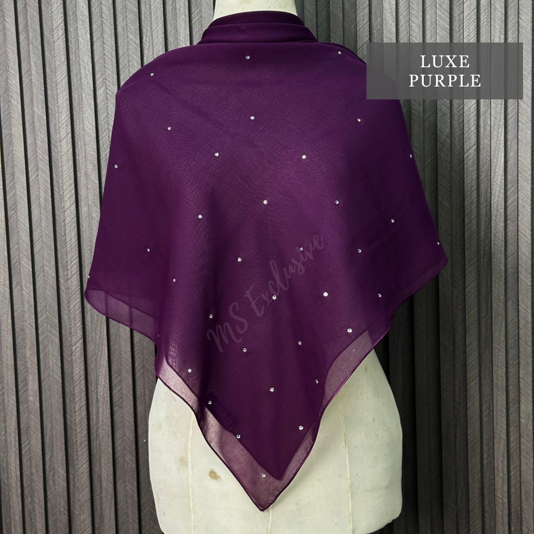 Tudung Bawal Tabur Crystal SWA (Bawal Asli)