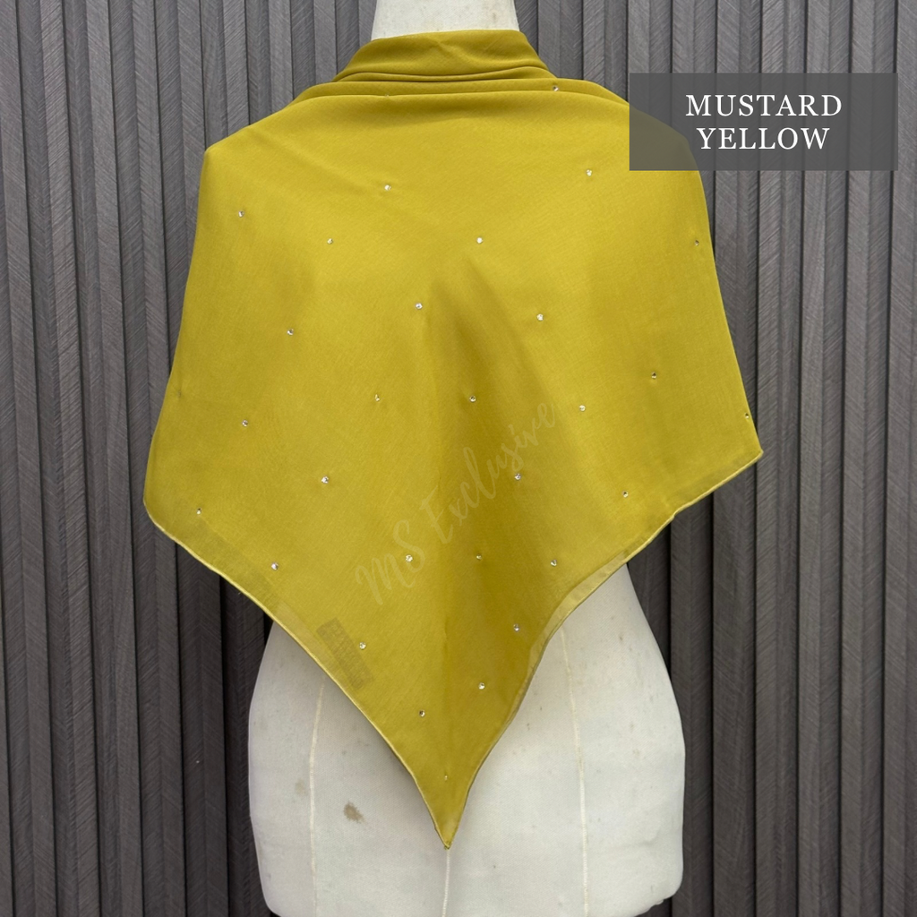 Tudung Bawal Tabur Crystal SWA (Bawal Asli)