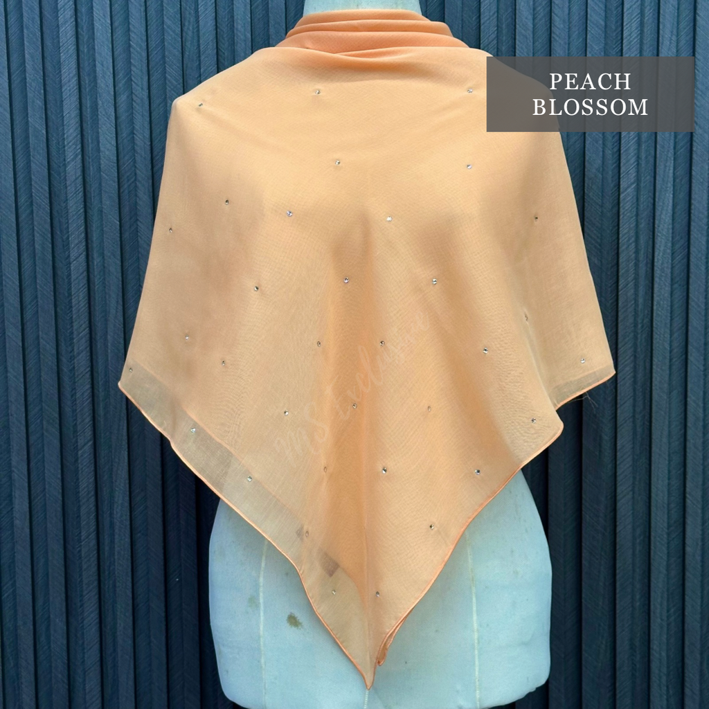 Tudung Bawal Tabur Crystal SWA (Bawal Asli)