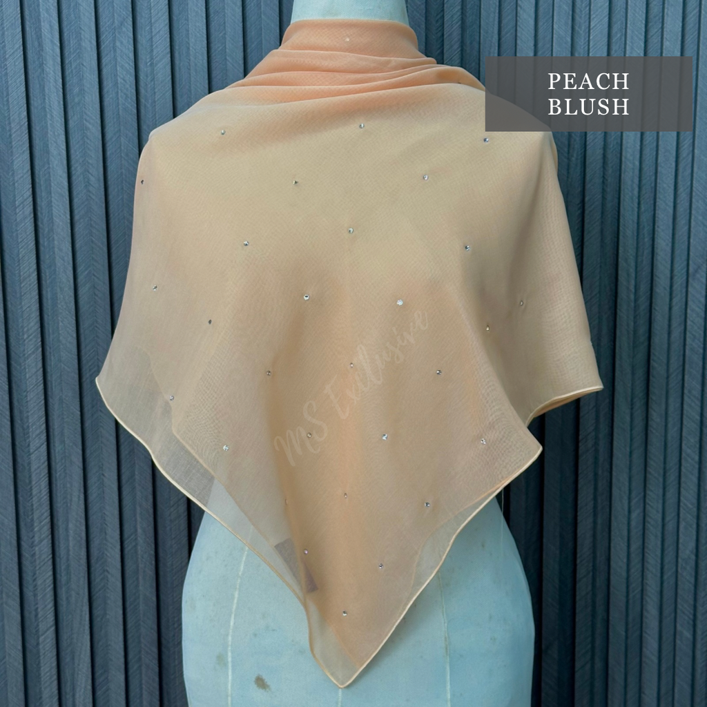Tudung Bawal Tabur Crystal SWA (Bawal Asli)
