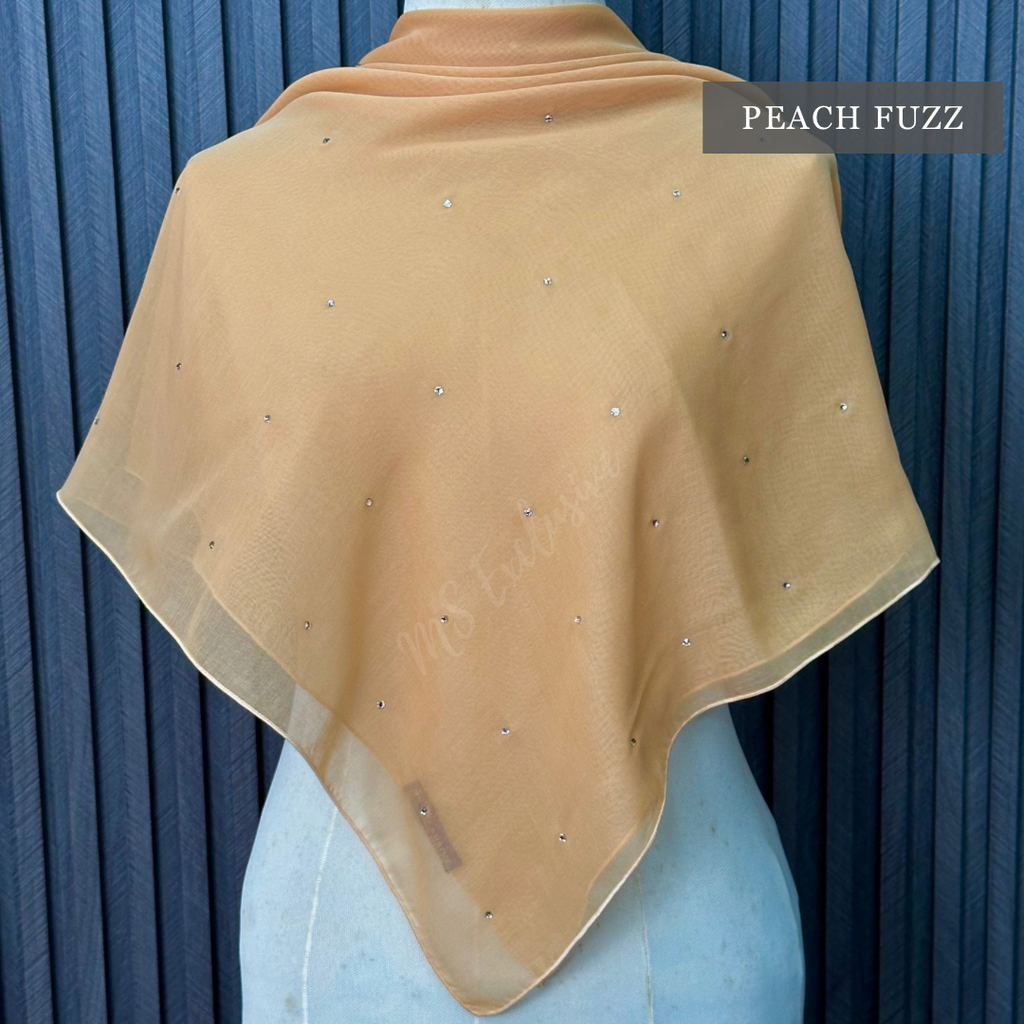 Tudung Bawal Tabur Crystal SWA (Bawal Asli)