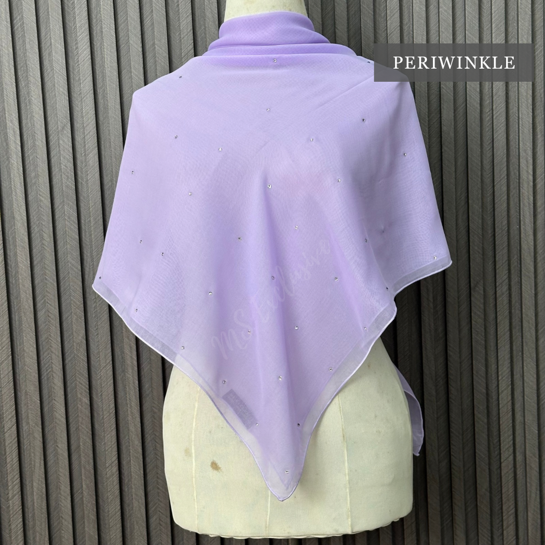 Tudung Bawal Tabur Crystal SWA (Bawal Asli)