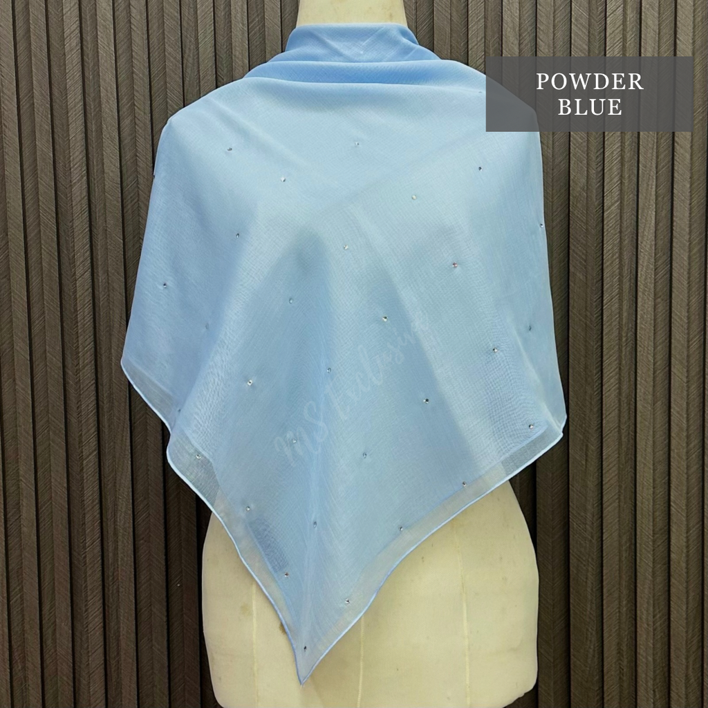 Tudung Bawal Tabur Crystal SWA (Bawal Asli)