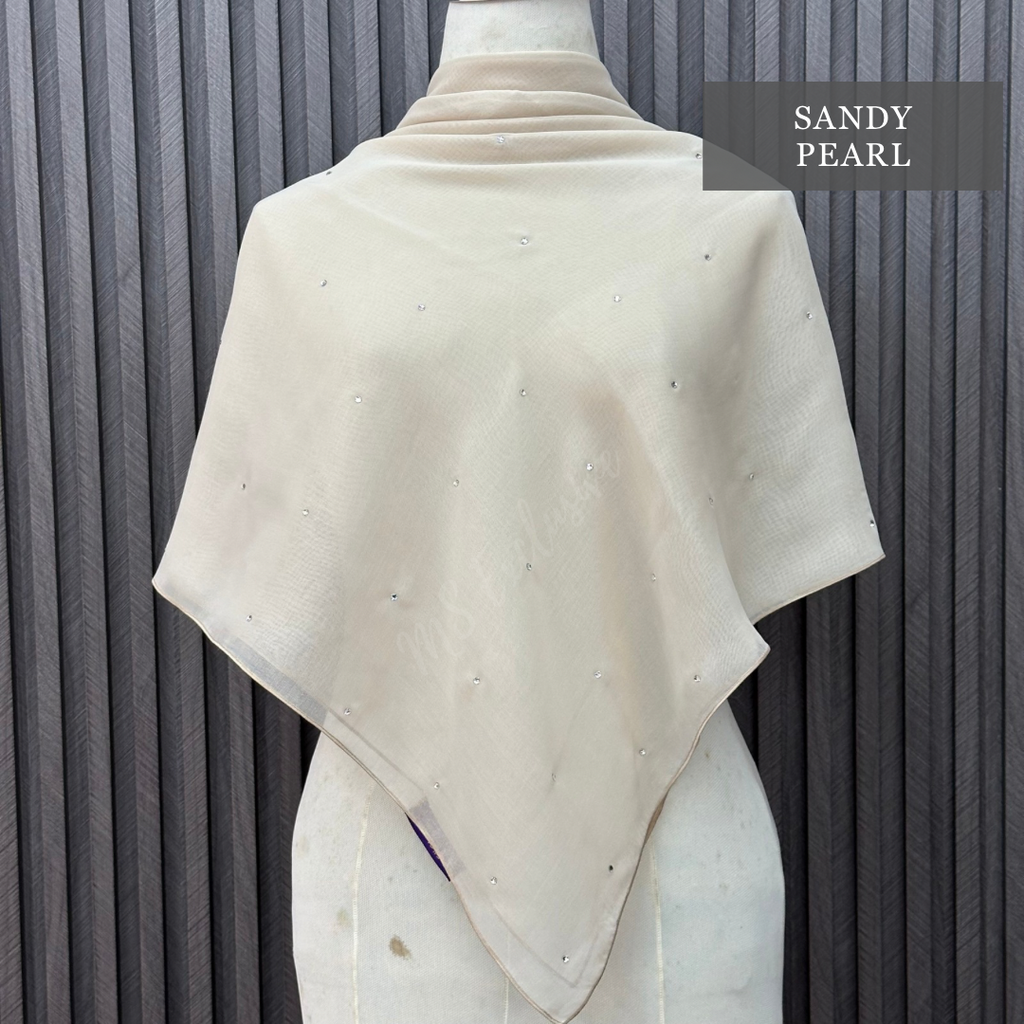 Tudung Bawal Tabur Crystal SWA (Bawal Asli)