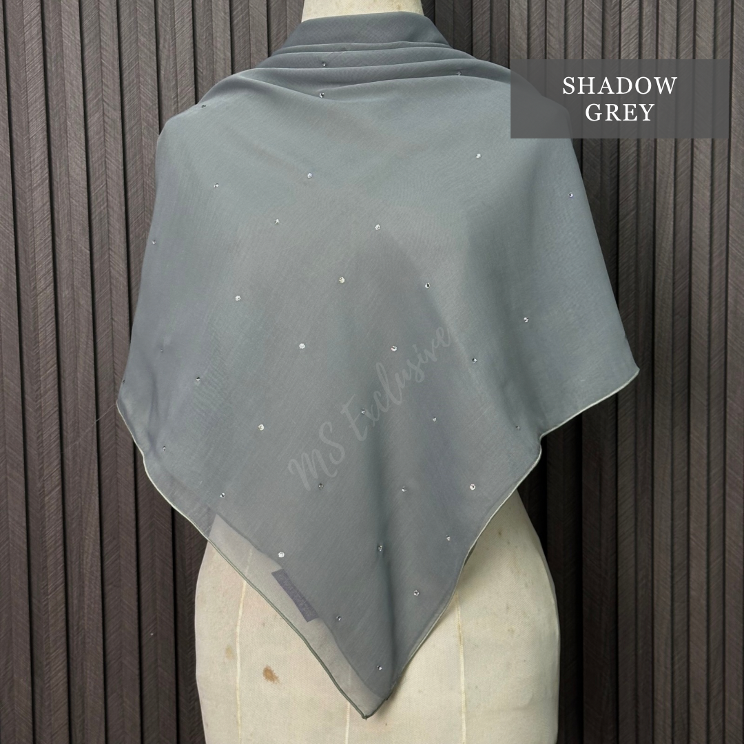 Tudung Bawal Tabur Crystal SWA (Bawal Asli)