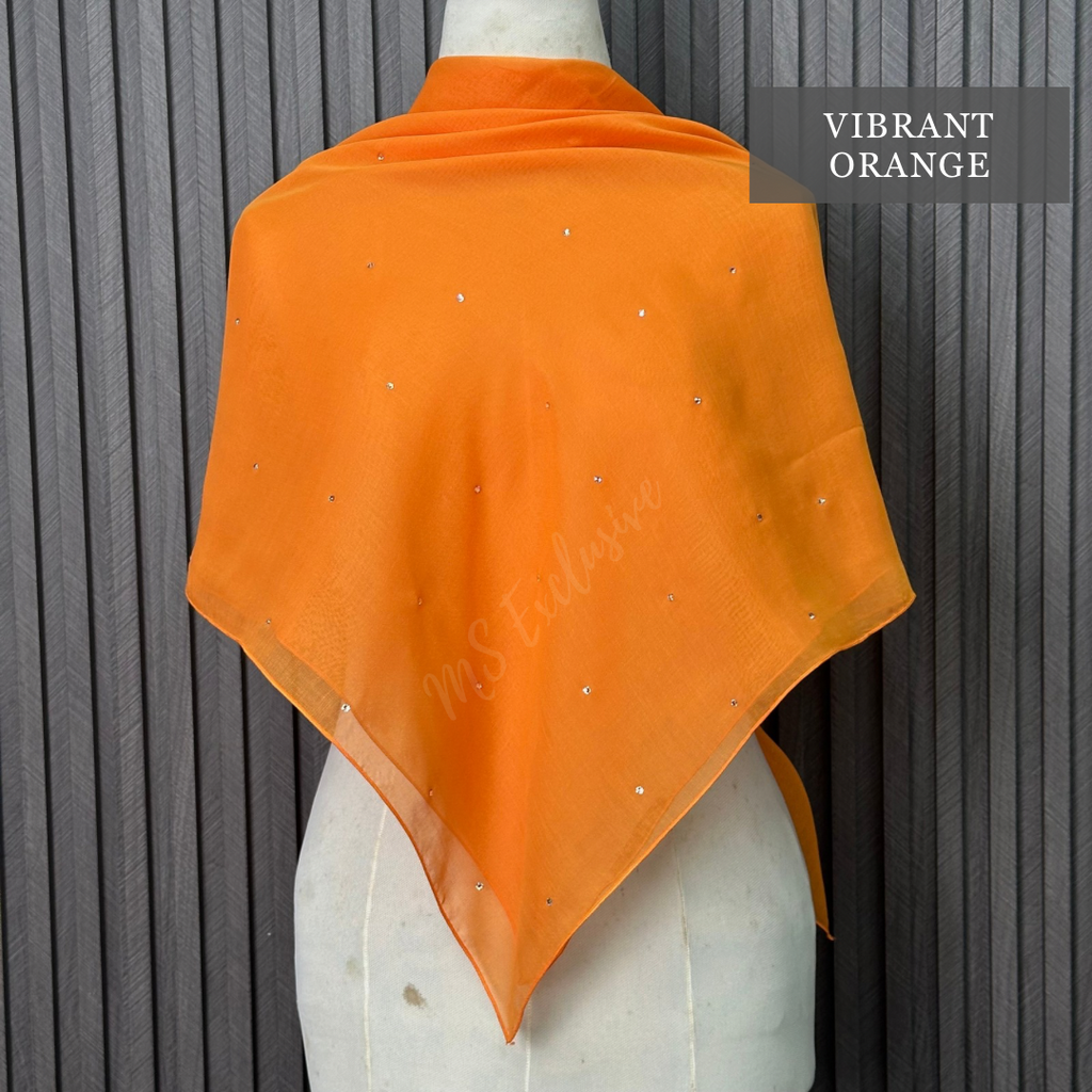 Tudung Bawal Tabur Crystal SWA (Bawal Asli)