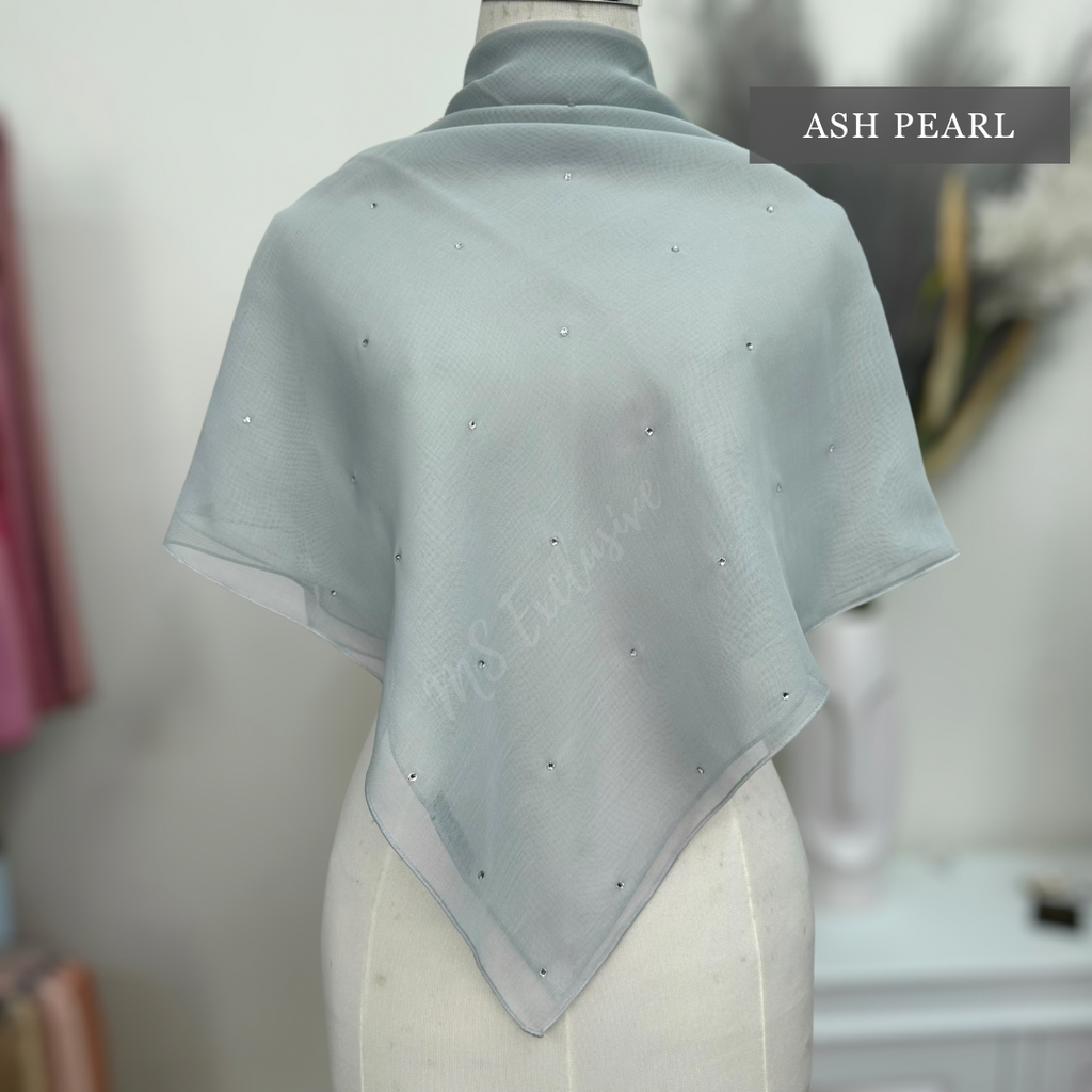 Tudung Bawal Tabur Crystal SWA (Bawal Asli)