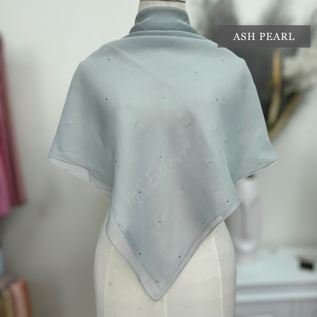 Tudung Bawal Tabur Crystal SWA (Bawal Asli)