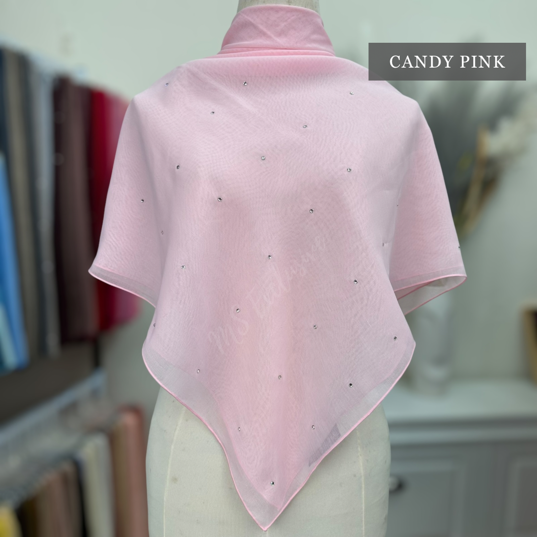 Tudung Bawal Tabur Crystal SWA (Bawal Asli)