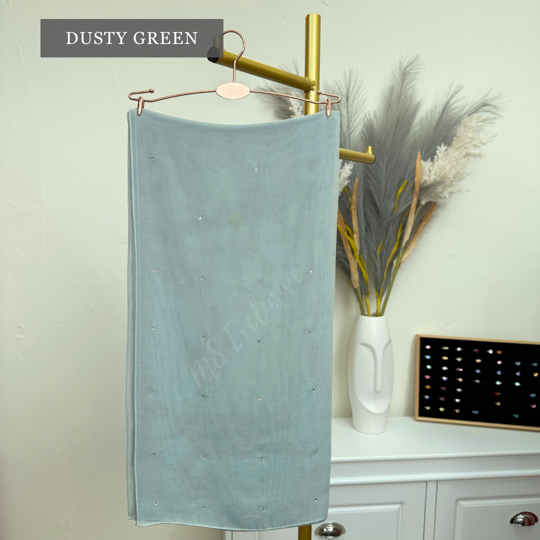 Tudung Bawal Tabur Crystal SWA (Bawal Asli)