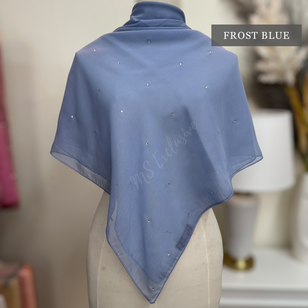 Tudung Bawal Tabur Crystal SWA (Bawal Asli)