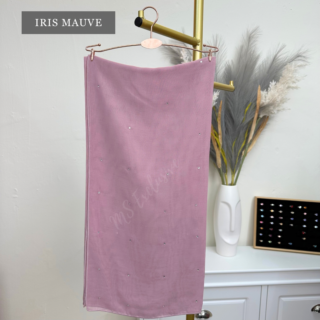 Tudung Bawal Tabur Crystal SWA (Bawal Asli)