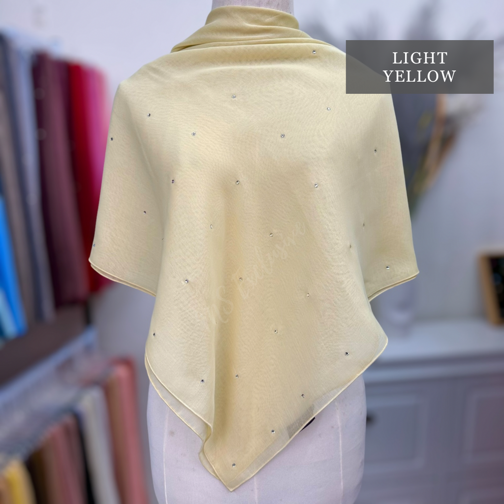 Tudung Bawal Tabur Crystal SWA (Bawal Asli)