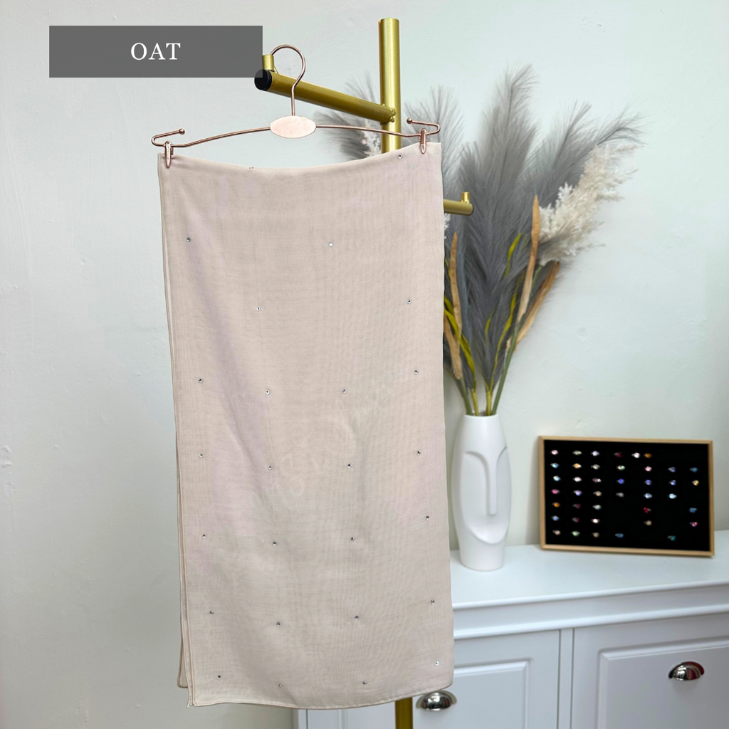 Tudung Bawal Tabur Crystal SWA (Bawal Asli)