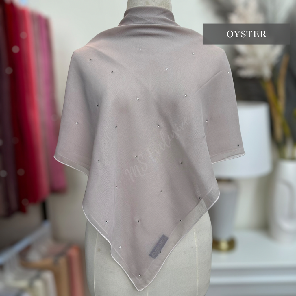 Tudung Bawal Tabur Crystal SWA (Bawal Asli)