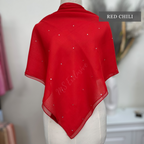 Tudung Bawal Tabur Crystal SWA (Bawal Asli)