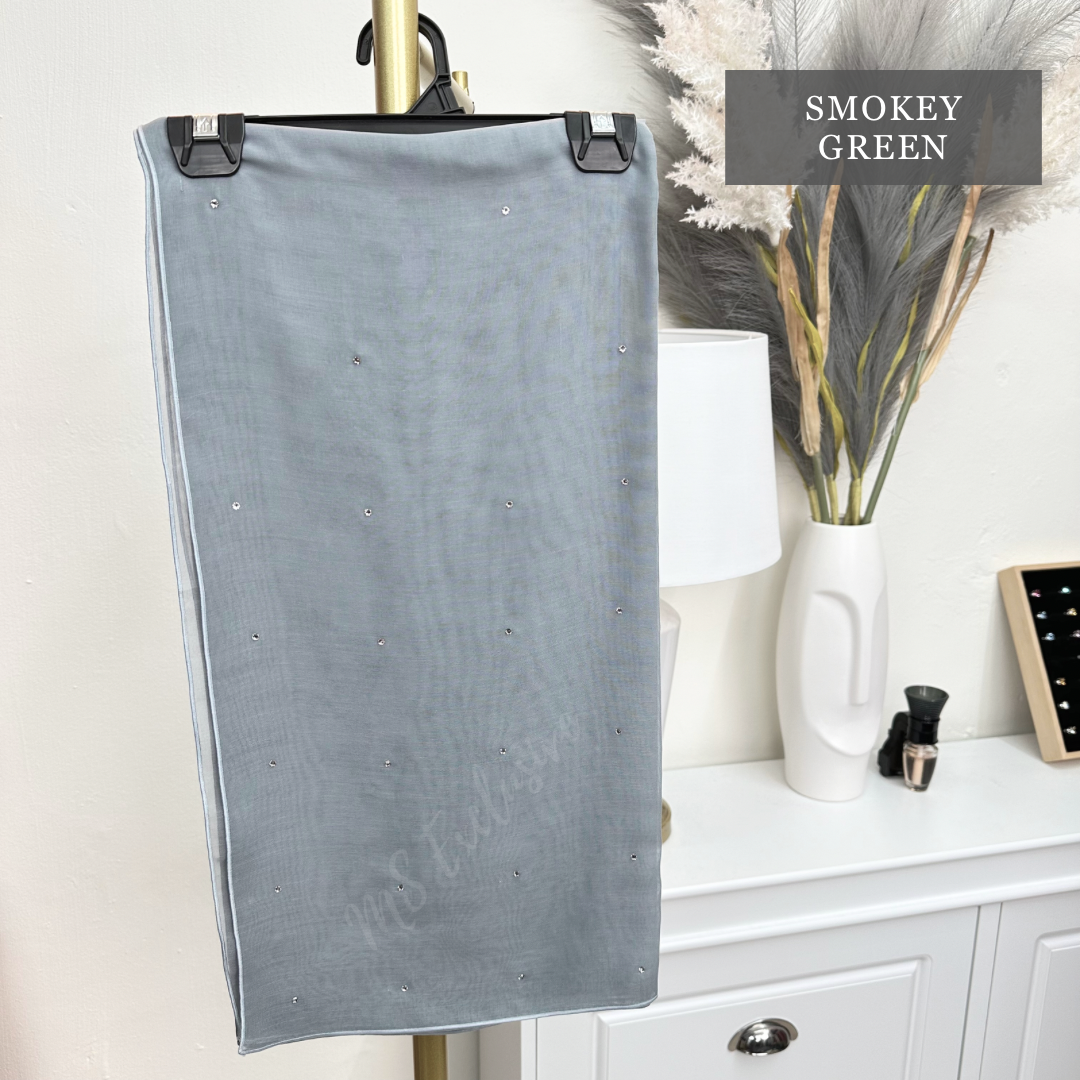 Tudung Bawal Tabur Crystal SWA (Bawal Asli)