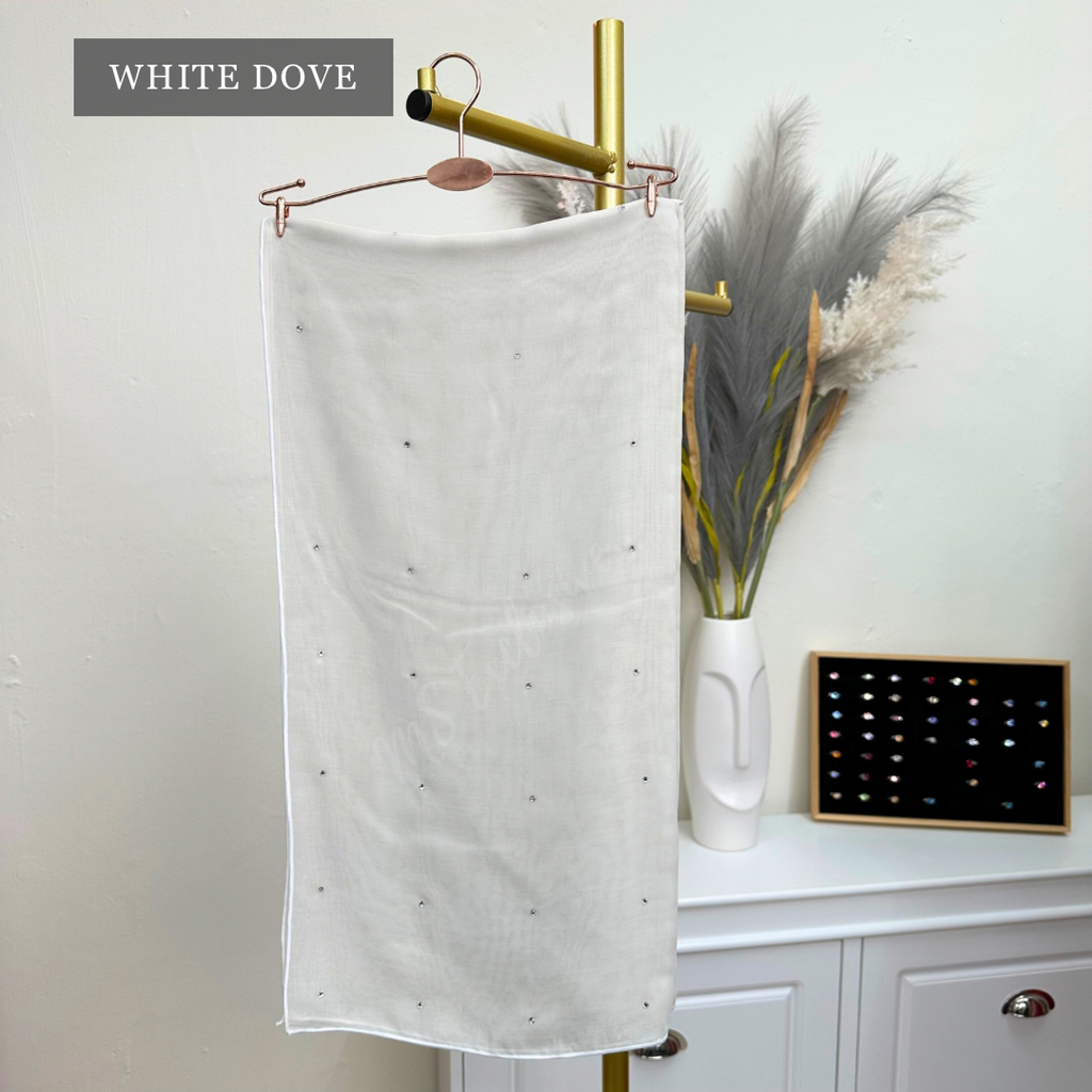 Tudung Bawal Tabur Crystal SWA (Bawal Asli)