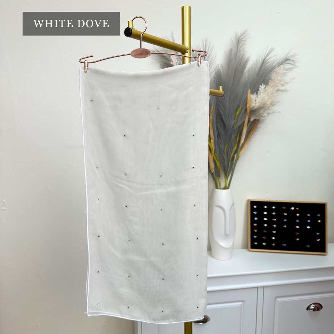 Tudung Bawal Tabur Crystal SWA (Bawal Asli)