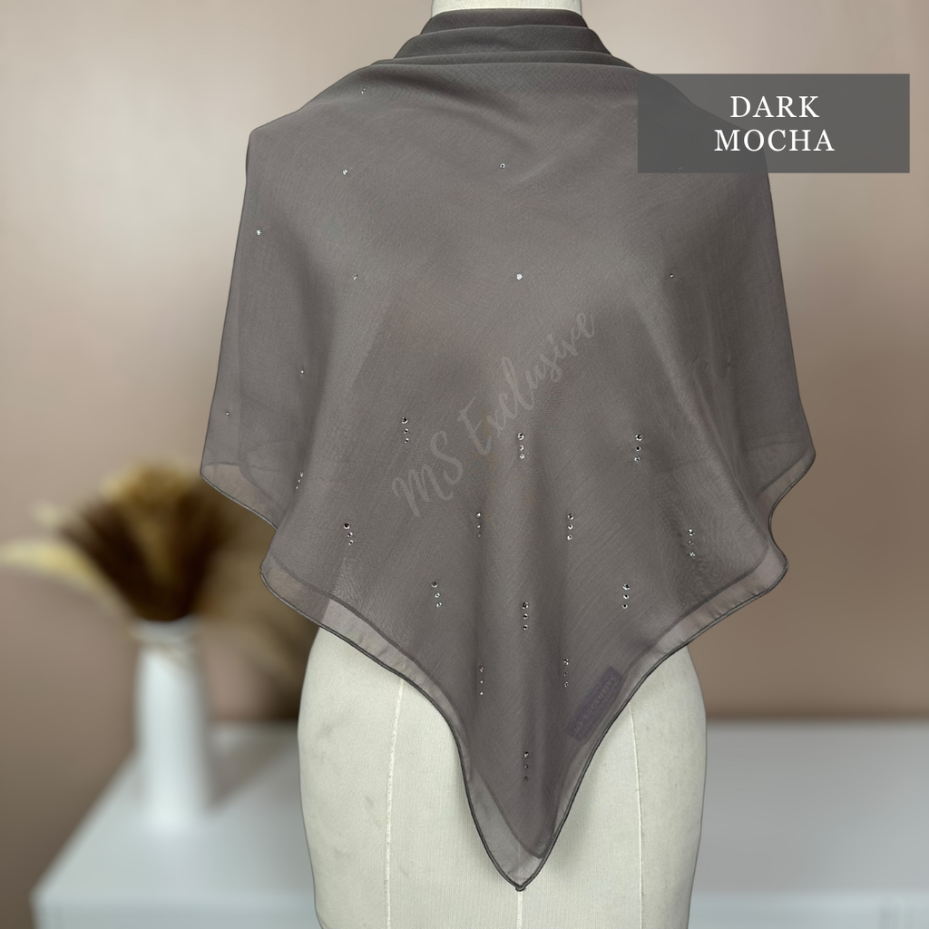Tudung Bawal Rintik Crystal SWA (Bawal Asli)