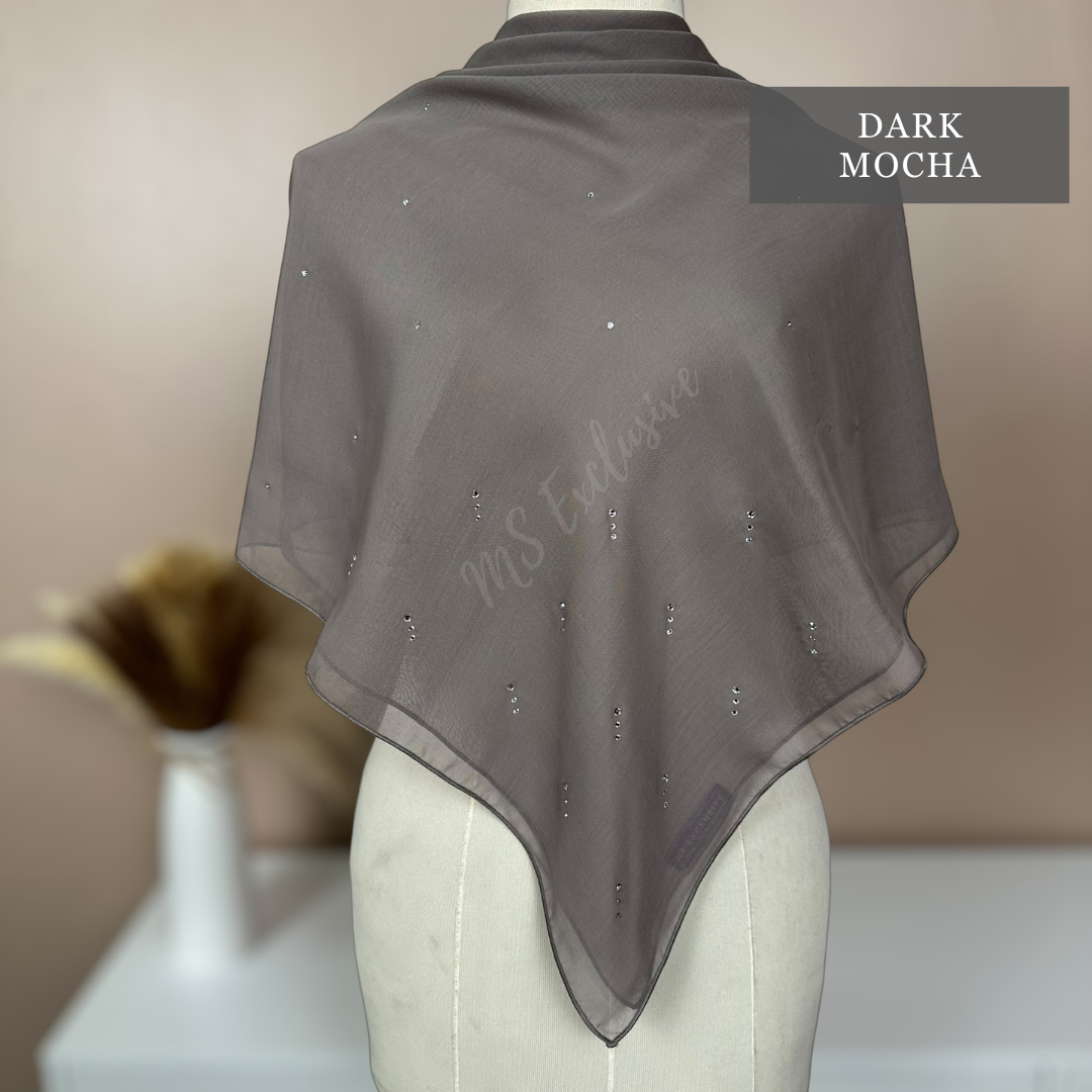 Tudung Bawal Rintik Crystal SWA (Bawal Asli)