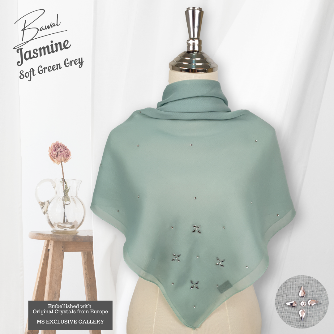Tudung Bawal Jasmine Crystal SWA (Bawal No 1)
