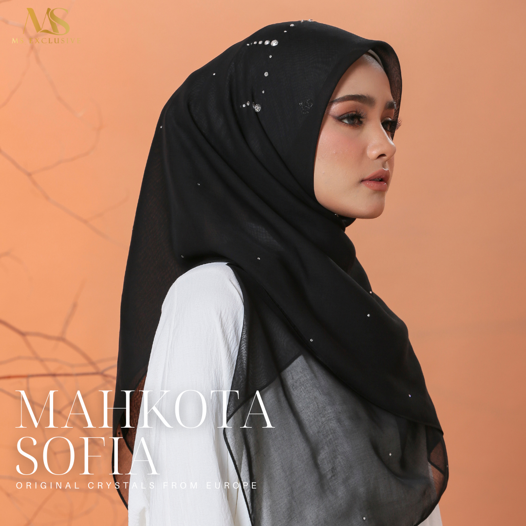 Tudung Bawal Mahkota Sofia Crystal SWA (Bawal No 1)