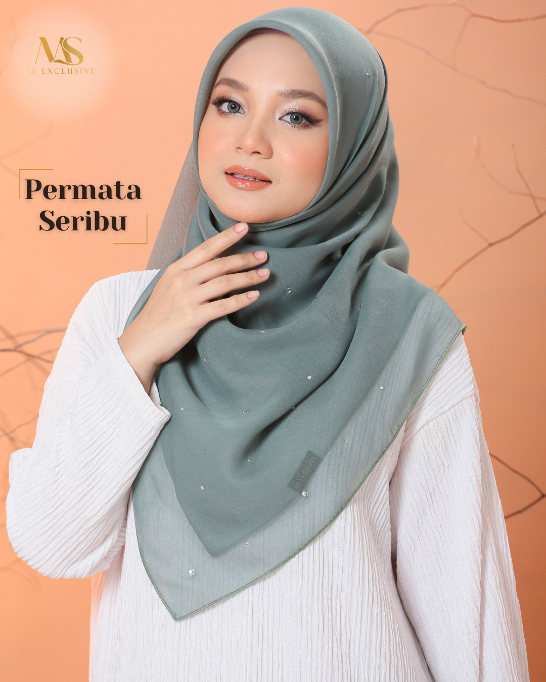 Tudung Bawal Permata Seribu Crystal SWA (Bawal No 1)