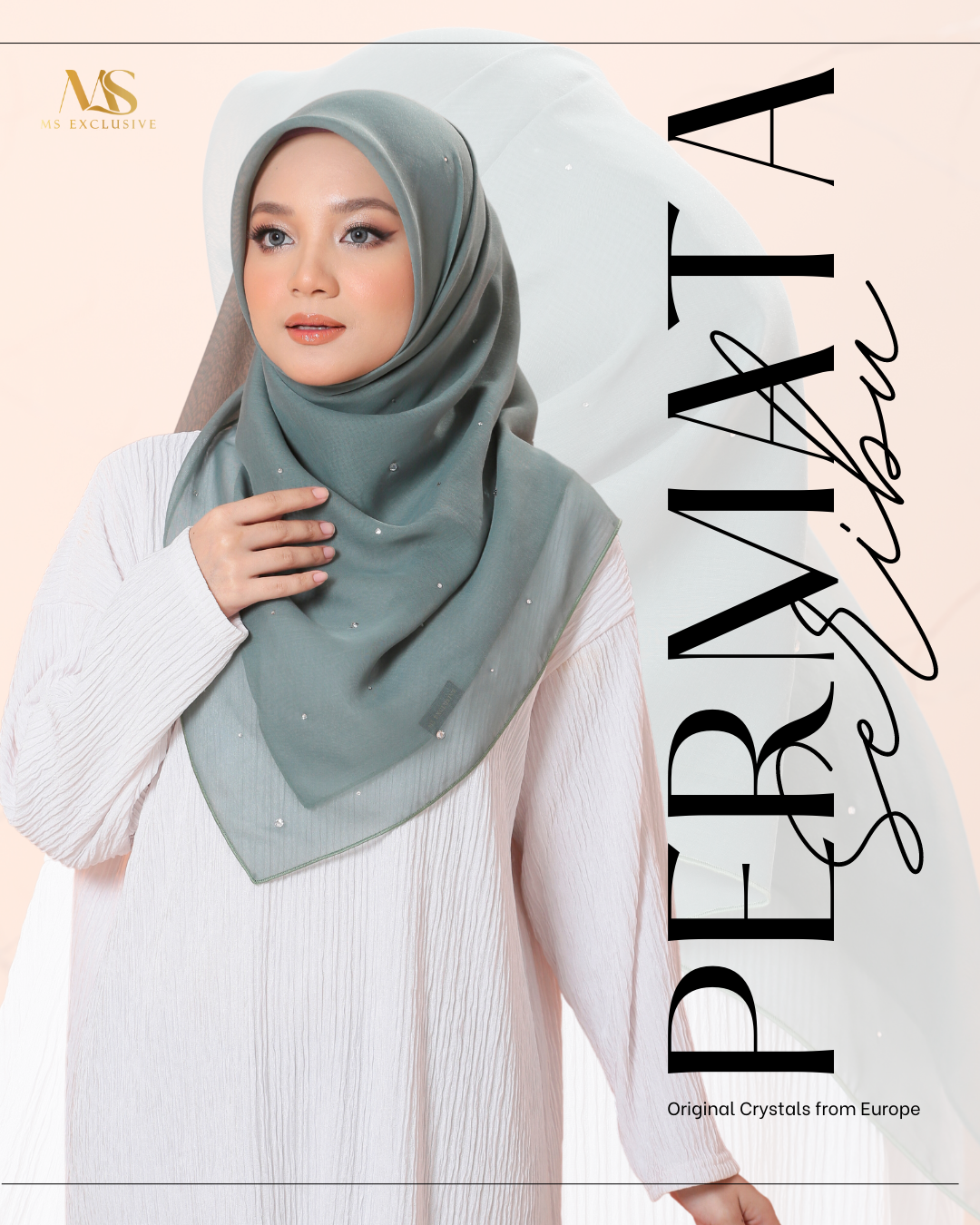 Tudung Bawal Permata Seribu Crystal SWA (Bawal No 1)