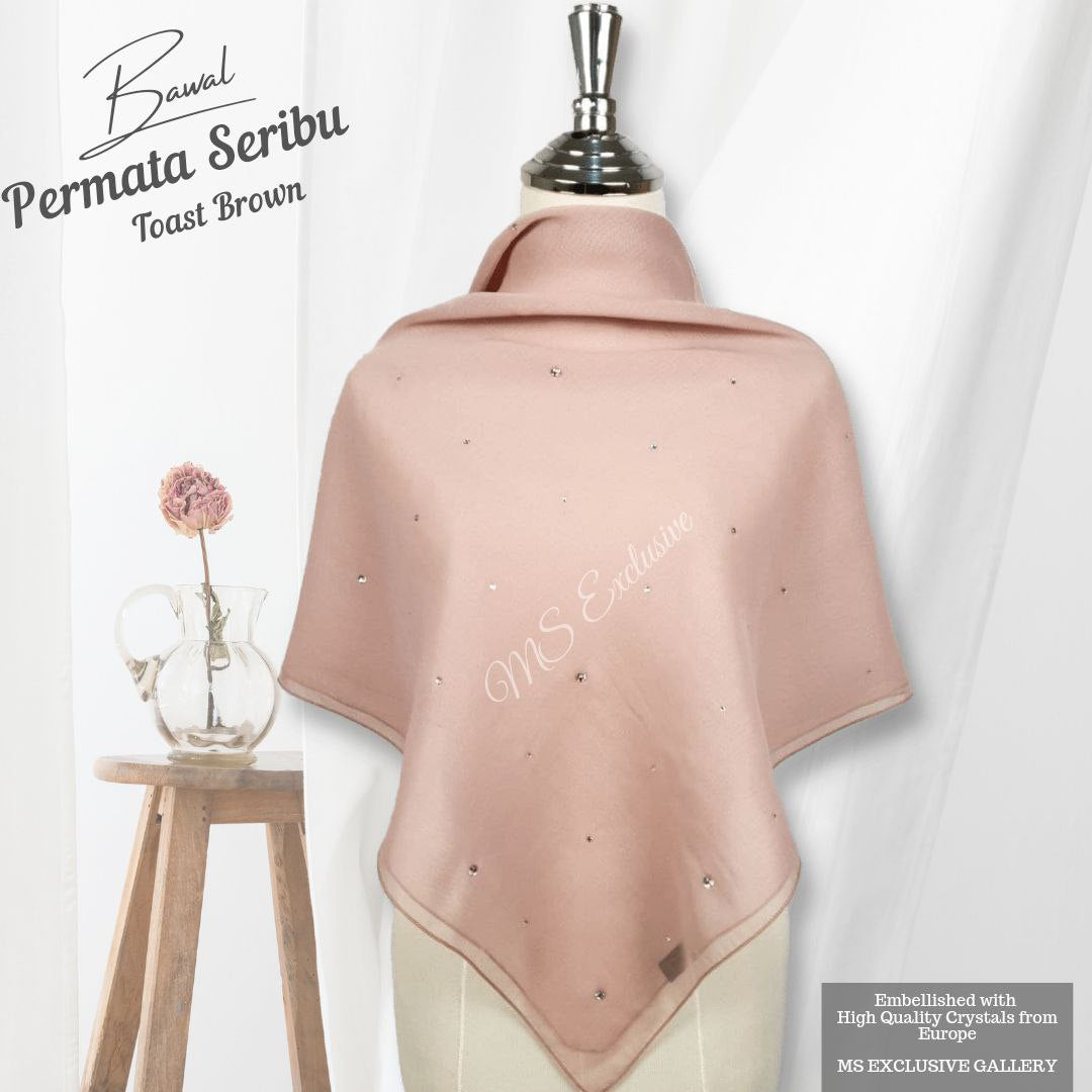 Tudung Bawal Permata Seribu Crystal SWA (Bawal No 1)