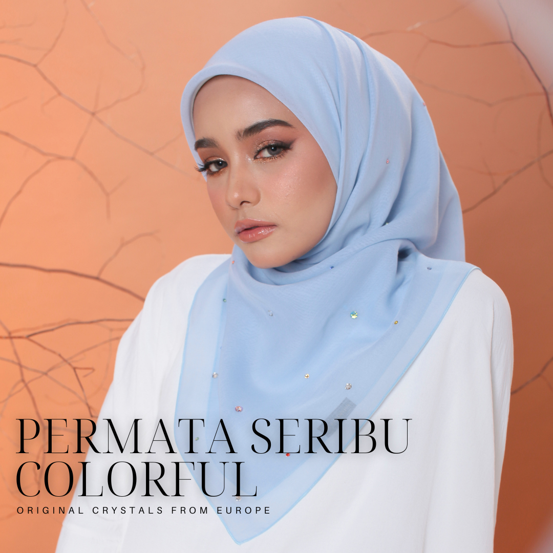 Tudung Bawal Permata Seribu Colourful Crystal SWA (Bawal No 1)