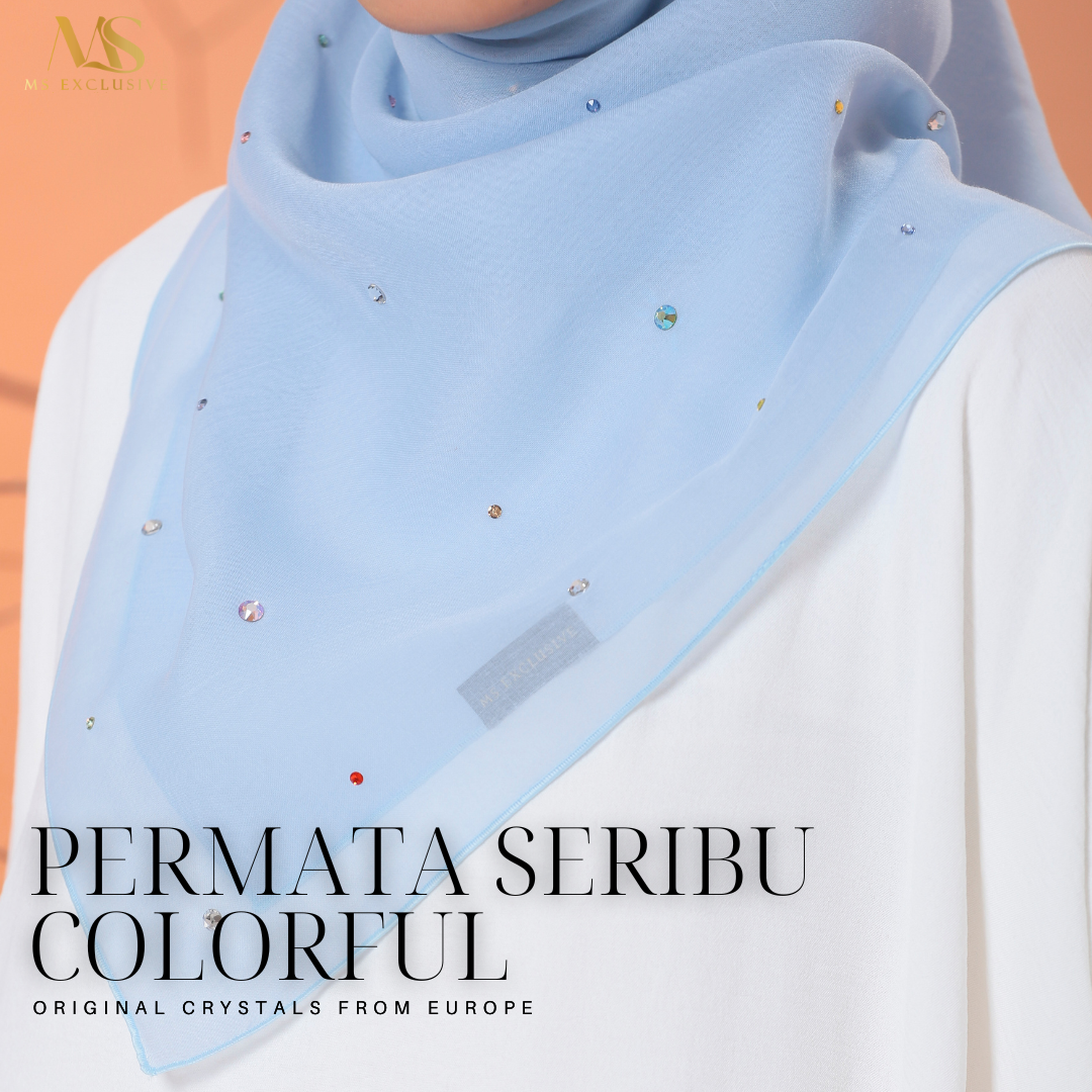 Tudung Bawal Permata Seribu Colourful Crystal SWA (Bawal No 1)