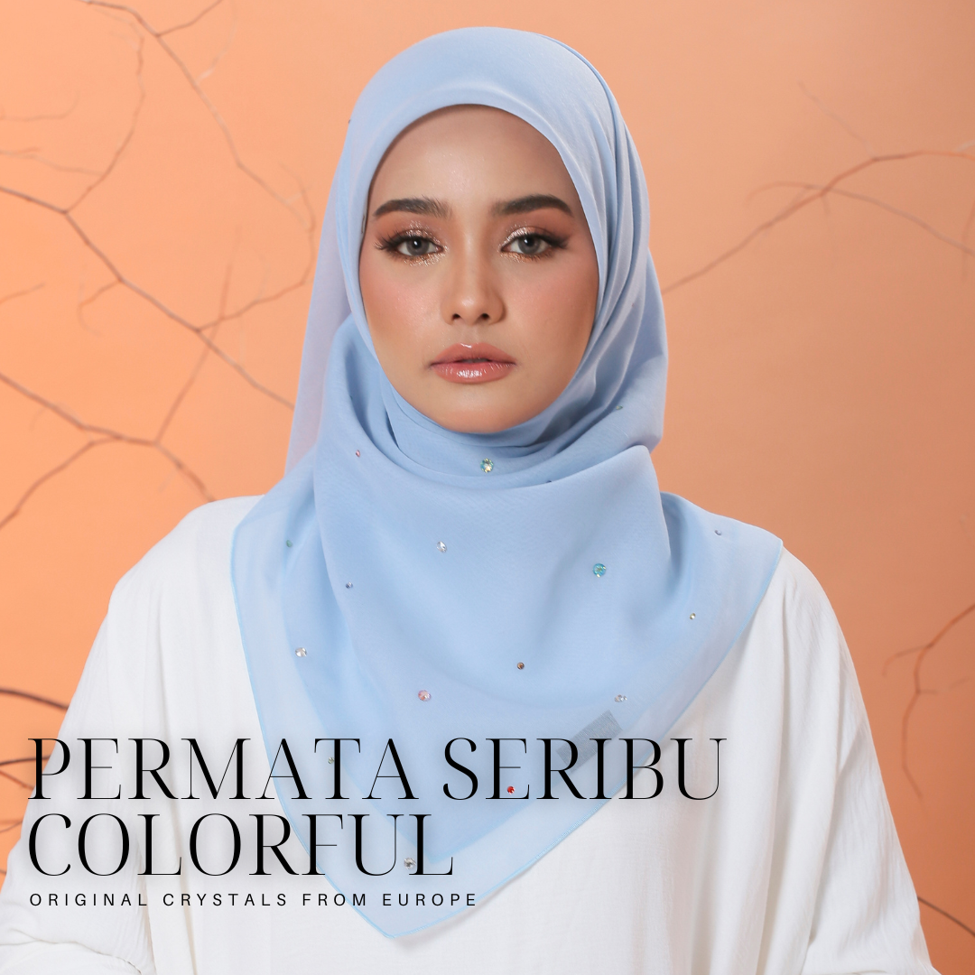 Tudung Bawal Permata Seribu Colourful Crystal SWA (Bawal No 1)