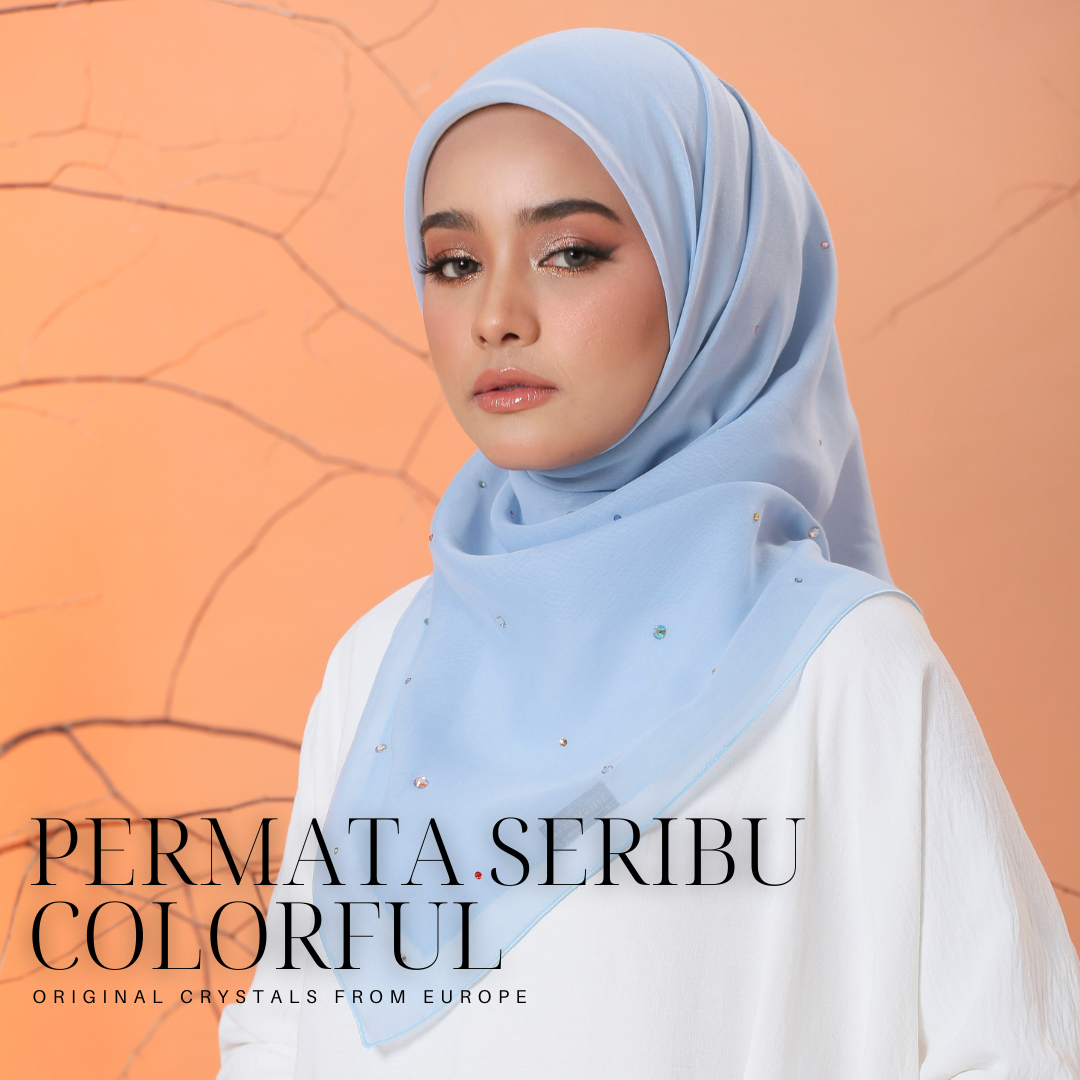 Tudung Bawal Permata Seribu Colourful Crystal SWA (Bawal No 1)