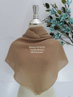 Tudung Bawal Tabur (Bawal No 1) Embellished With Swarovski® Crystals