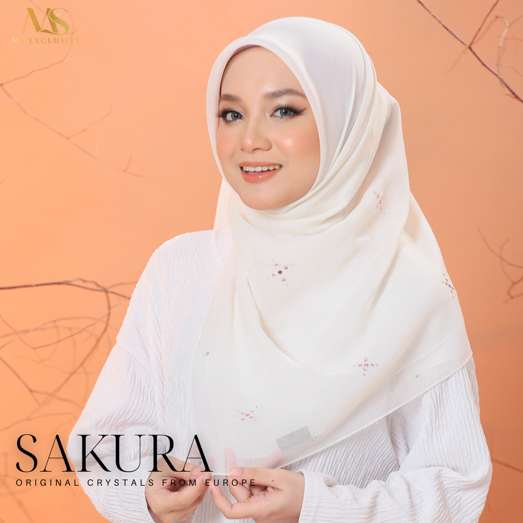 Tudung Bawal Sakura Crystal SWA (Bawal No 1)