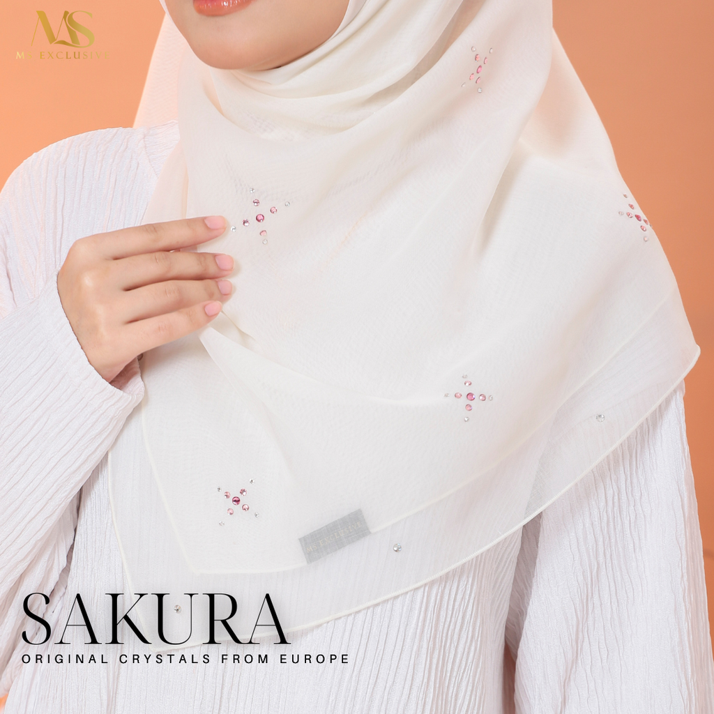 Tudung Bawal Sakura Crystal SWA (Bawal No 1)