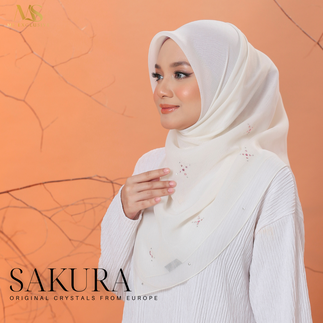 Tudung Bawal Sakura Crystal SWA (Bawal No 1)