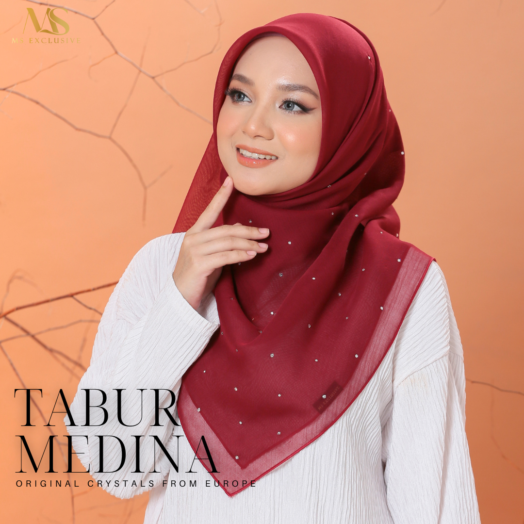 Tudung Bawal Tabur Medina Crystal SWA (Bawal No 1)